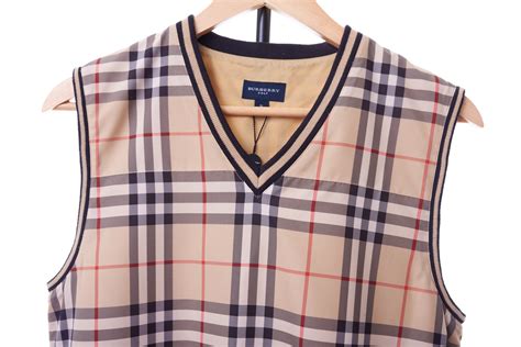 burberry plaid golf vest|burberry signatures for men.